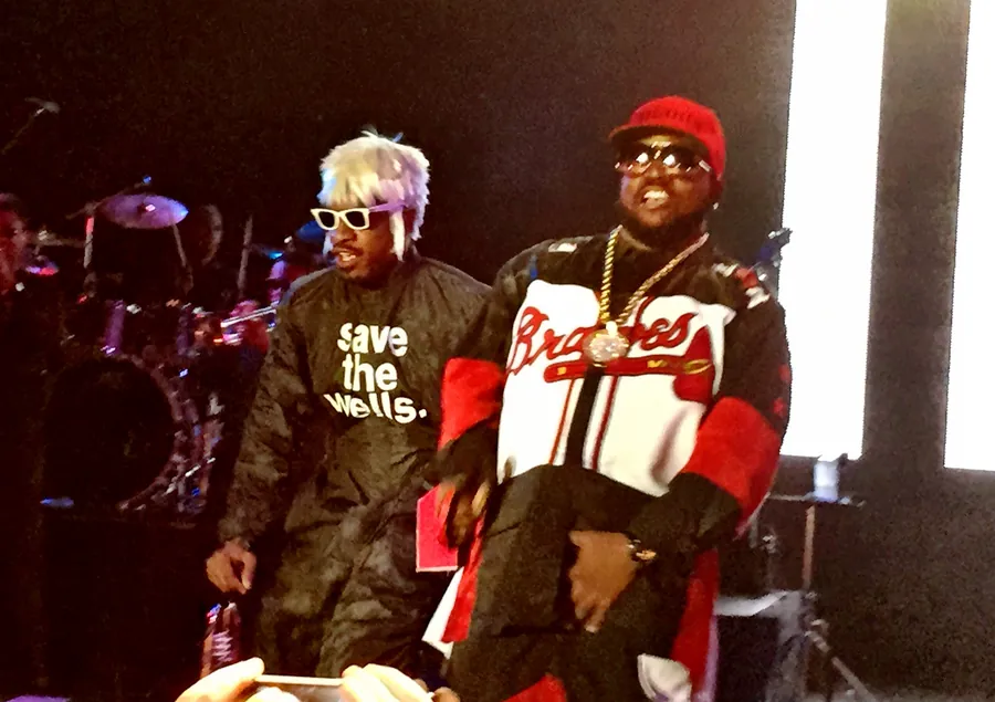 André 3000 and Big Boi of OutKast performing in 2014